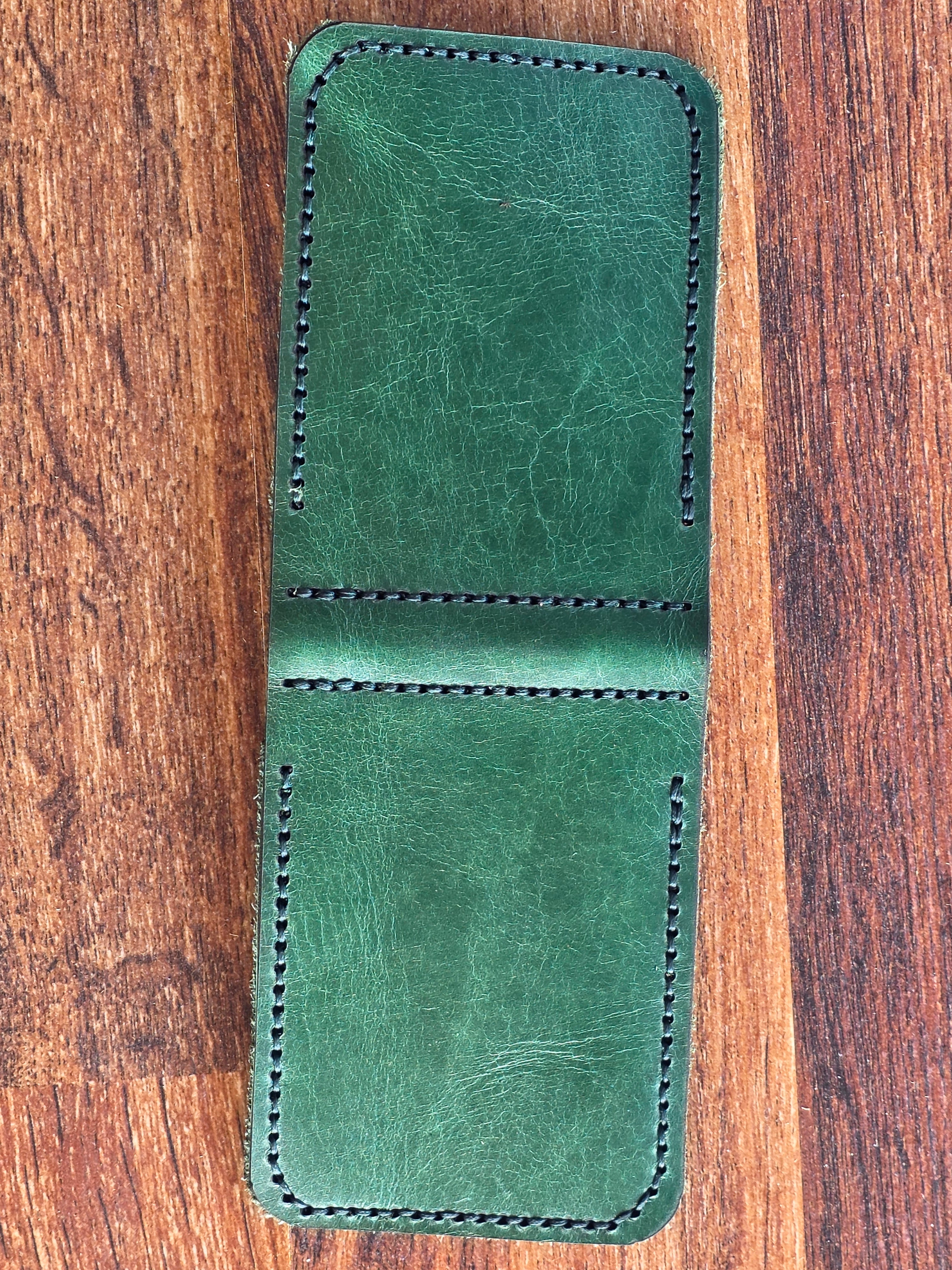Leather Wallet with spring money clip